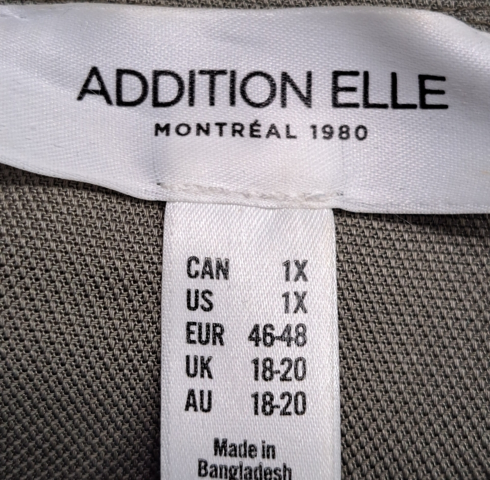 Addition Elle Olive Green Zip Up Jacket    Size 1X - Picture 9 of 13